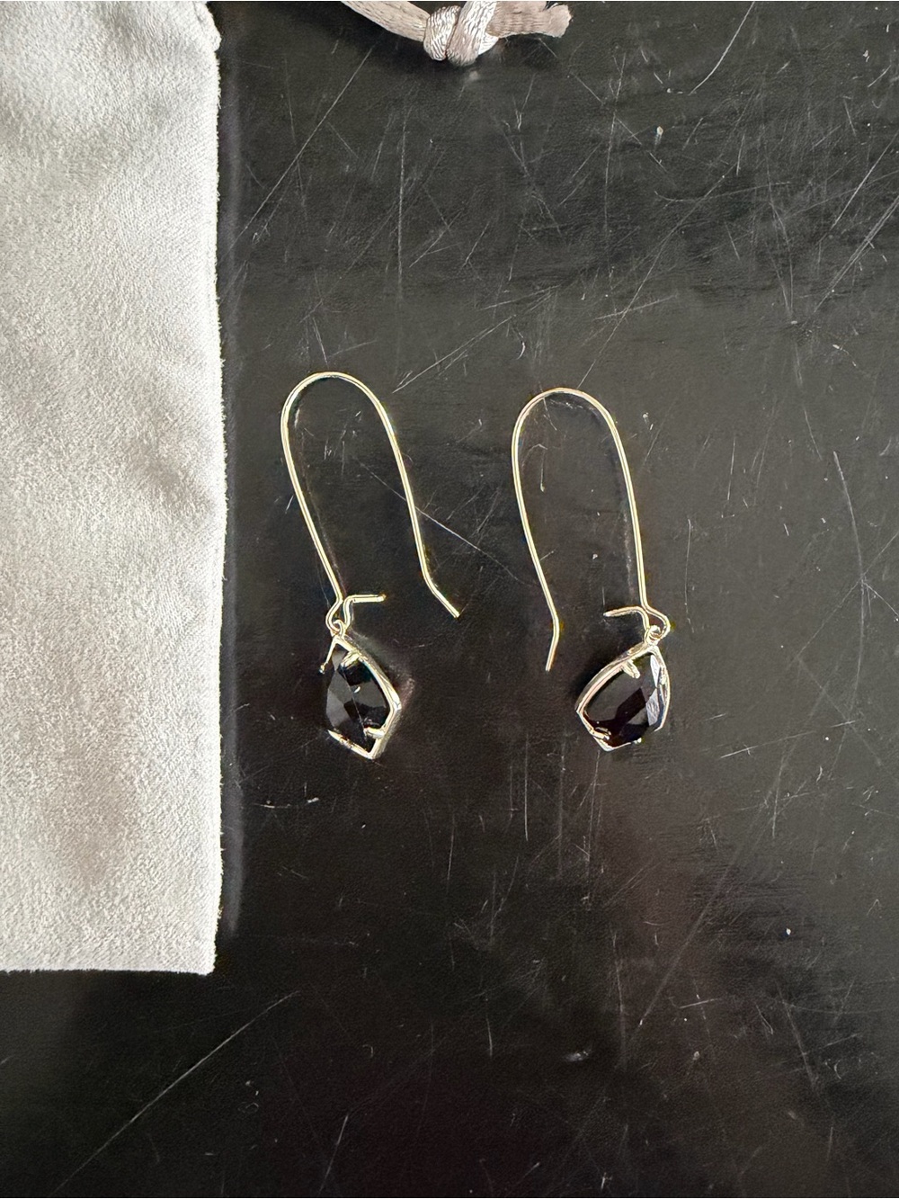 Kendra Scott Black Faceted Drop Earrings - Picture 3 of 5